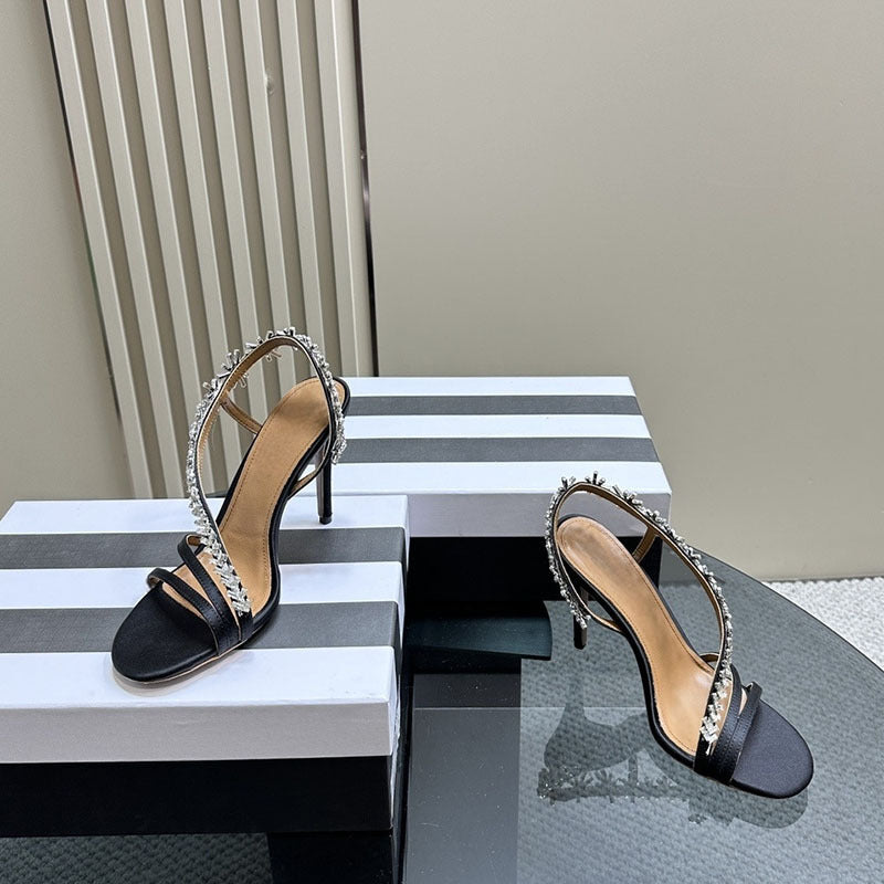 Sandales à Talons Bijoux – Élégance de Soirée