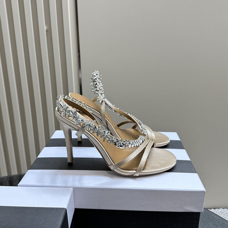 Sandales à Talons Bijoux – Élégance de Soirée