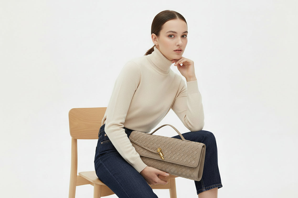 Sac pochette femme – en suédine premium